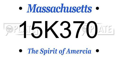 15K370 Massachusetts License Plate
