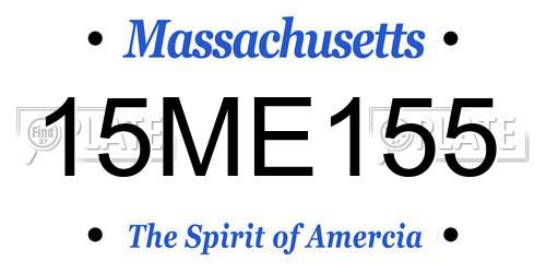 15ME155 Massachusetts License Plate