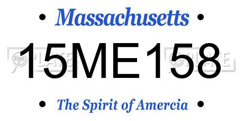 15ME158 Massachusetts License Plate