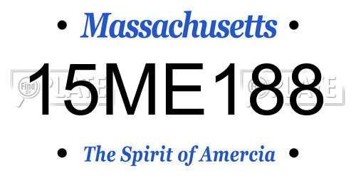 15ME188 Massachusetts License Plate