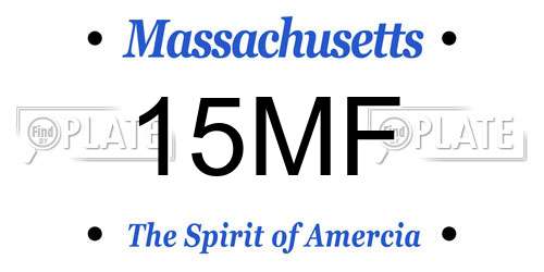 15MF Massachusetts License Plate