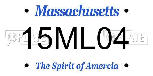 15ML04 Massachusetts License Plate