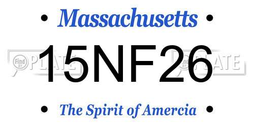 15NF26 Massachusetts License Plate