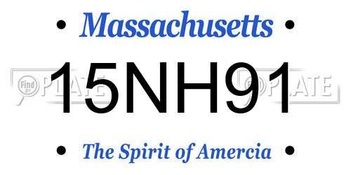 15NH91 Massachusetts License Plate