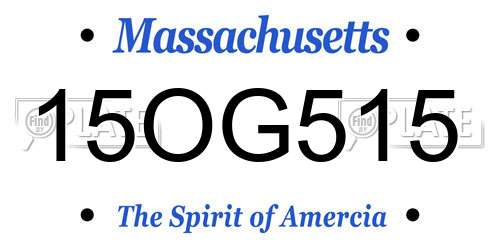 15OG515 Massachusetts License Plate