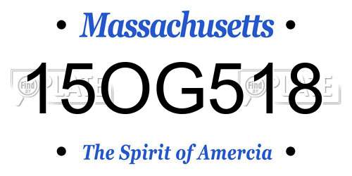 15OG518 Massachusetts License Plate