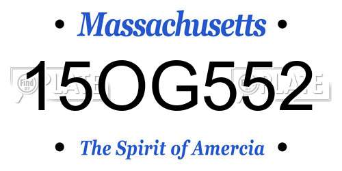 15OG552 Massachusetts License Plate