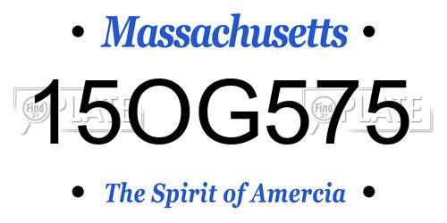 15OG575 Massachusetts License Plate