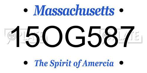 15OG587 Massachusetts License Plate