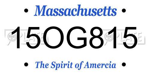 15OG815 Massachusetts License Plate