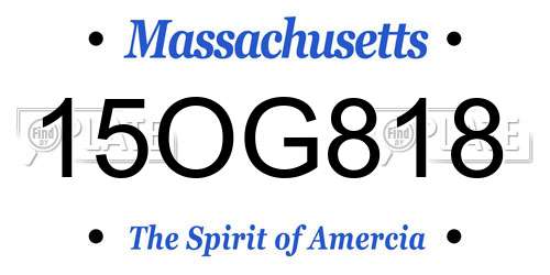 15OG818 Massachusetts License Plate