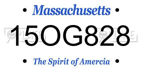 15OG828 Massachusetts License Plate