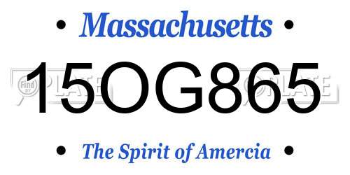 15OG865 Massachusetts License Plate
