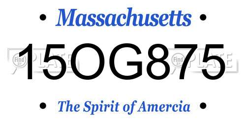15OG875 Massachusetts License Plate