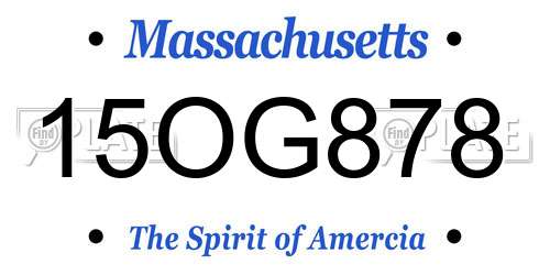 15OG878 Massachusetts License Plate