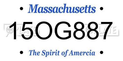 15OG887 Massachusetts License Plate