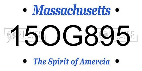 15OG895 Massachusetts License Plate
