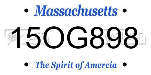 15OG898 Massachusetts License Plate