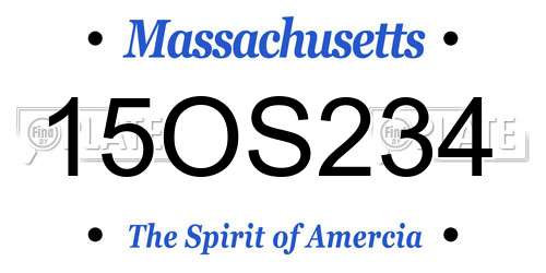 15OS234 Massachusetts License Plate