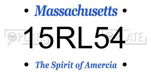 15RL54 Massachusetts License Plate