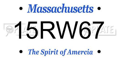 15RW67 Massachusetts License Plate