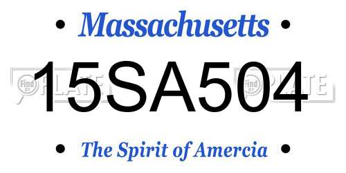 15SA504 Massachusetts License Plate