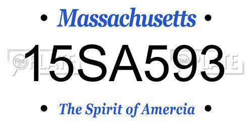 15SA593 Massachusetts License Plate