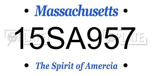 15SA957 Massachusetts License Plate