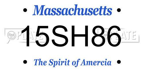 15SH86 Massachusetts License Plate