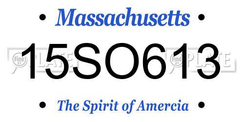 15SO613 Massachusetts License Plate