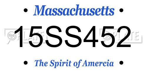 15SS452 Massachusetts License Plate