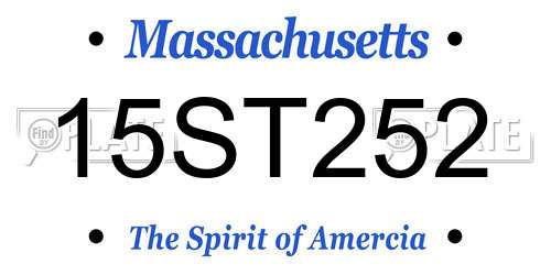 15ST252 Massachusetts License Plate