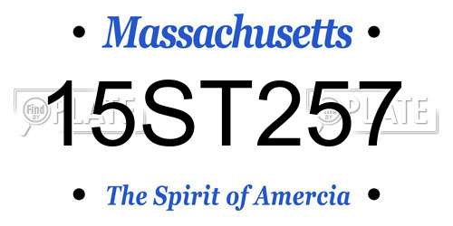 15ST257 Massachusetts License Plate