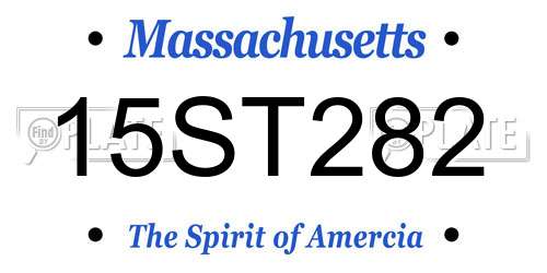 15ST282 Massachusetts License Plate