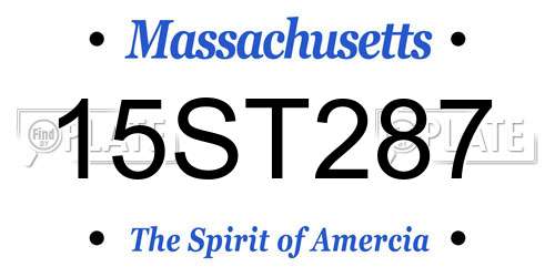 15ST287 Massachusetts License Plate