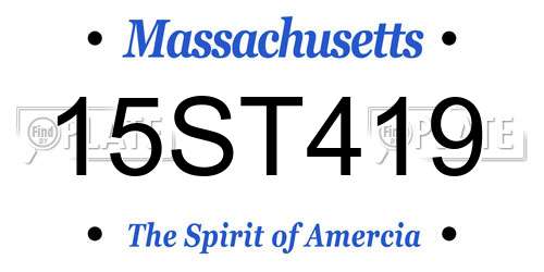 15ST419 Massachusetts License Plate