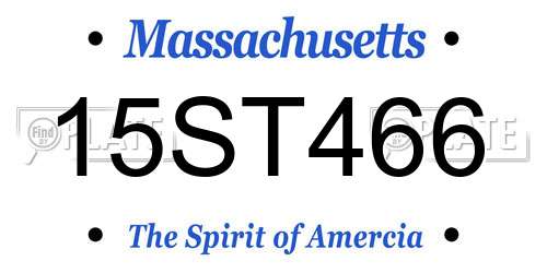 15ST466 Massachusetts License Plate