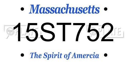 15ST752 Massachusetts License Plate