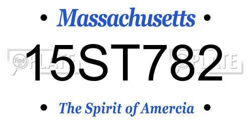 15ST782 Massachusetts License Plate