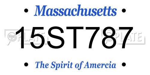15ST787 Massachusetts License Plate