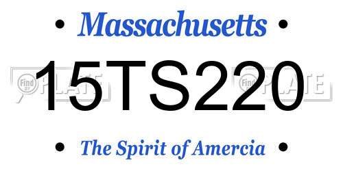 15TS220 Massachusetts License Plate