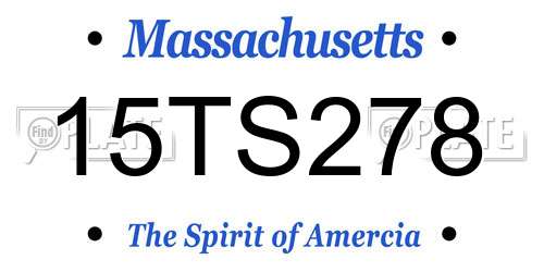 15TS278 Massachusetts License Plate