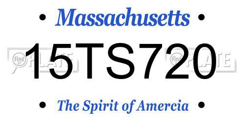 15TS720 Massachusetts License Plate