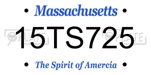 15TS725 Massachusetts License Plate