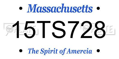 15TS728 Massachusetts License Plate