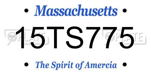 15TS775 Massachusetts License Plate