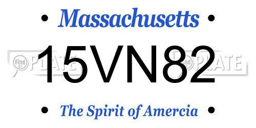 15VN82 Massachusetts License Plate