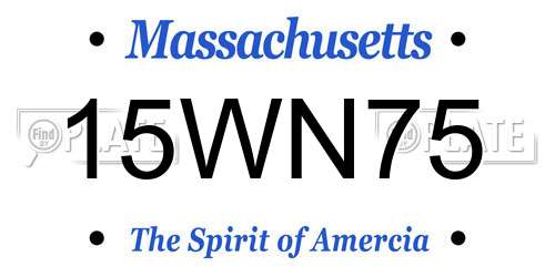 15WN75 Massachusetts License Plate
