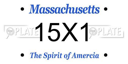 15X1 Massachusetts License Plate