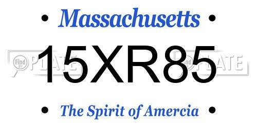 15XR85 Massachusetts License Plate
